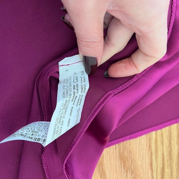 Zara Asymmetrical Magenta Satin Effect XS Feminine Slip Dress - Picture 3 of 8